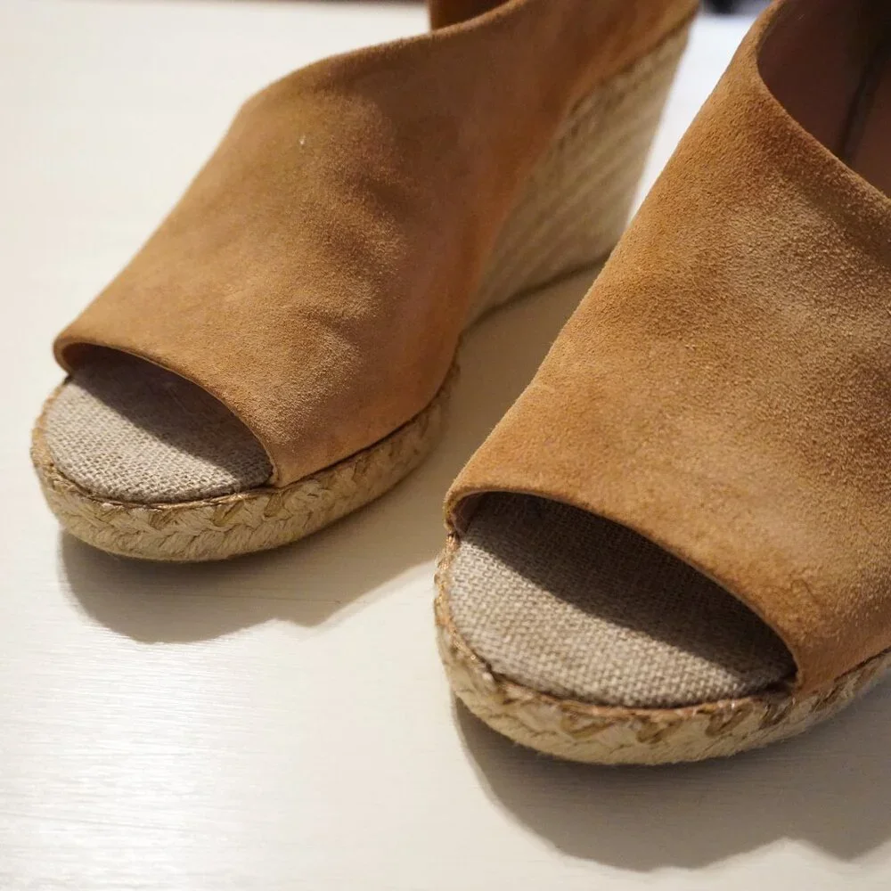 Vince Sonora‎ Tan Suede Esparille Slip on Wedge